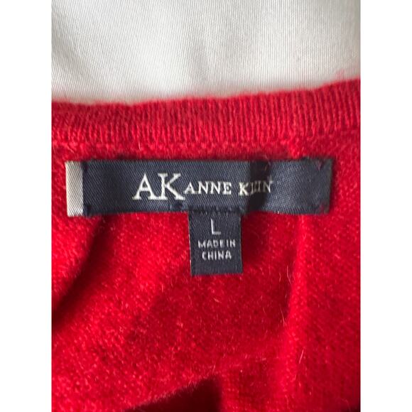Anne Klein Women’s 100% Cashmere Red Sweater L Soft Knit Pullover - Picture 7 of 8